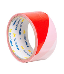 Bandă adezivă pentru marcaj 48mm x 50m, alb+roșu, BUROMAX